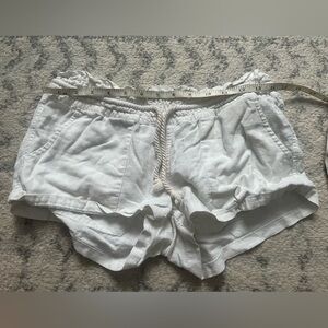 Linen blend Roxy White mini Shorts